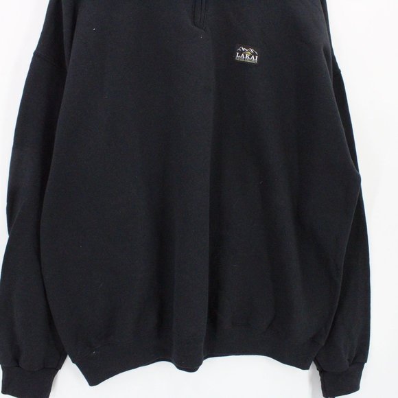Lakai Sweatshirt Season Mens Black Pullover Long Sleeve Quarter Zip Size 2XL NWT - Picture 4 of 12